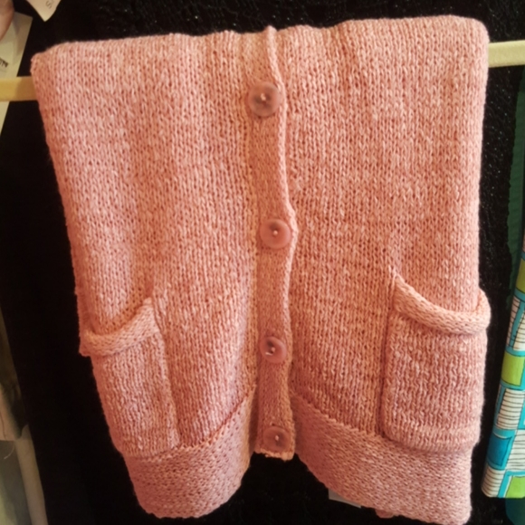 VILLAGER  ♡ Gorgeous Vintage Soft Pink 3/4 Length Button Down Cardigan Sweater S - Picture 14 of 14